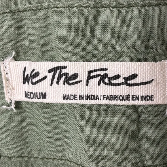 Free People We the Free Green Quilted Stitch Yoke Button up-shirt button down - Picture 12 of 14